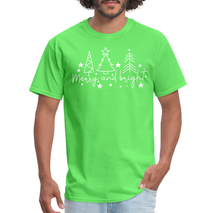 Merry and Bright (Christmas) T-Shirt - kiwi