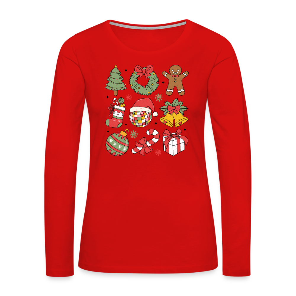 Christmas Holiday Season Women's Premium Long Sleeve T-Shirt - red