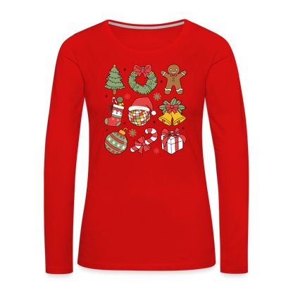 Christmas Holiday Season Women's Premium Long Sleeve T-Shirt - red