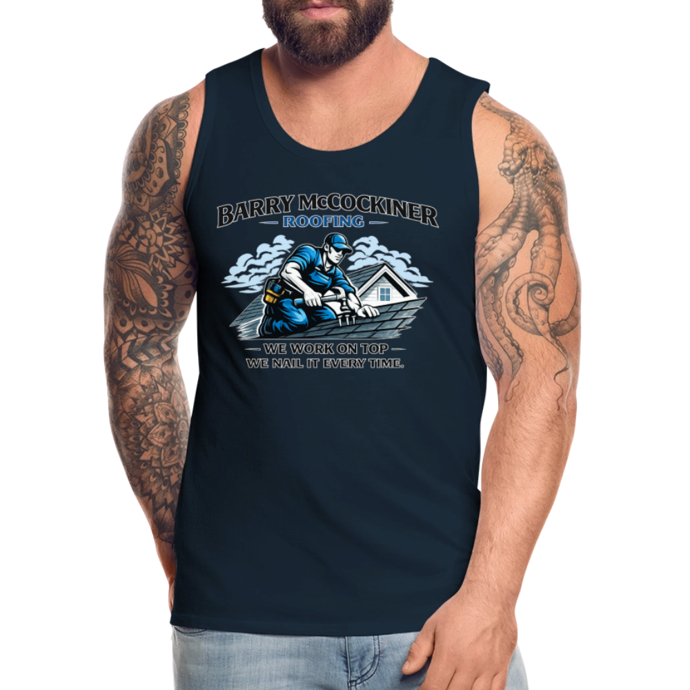 Barry McCockiner Roofing Funny Tank Top - deep navy