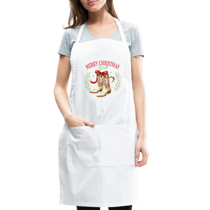 Merry Christmas Y'all Apron - white