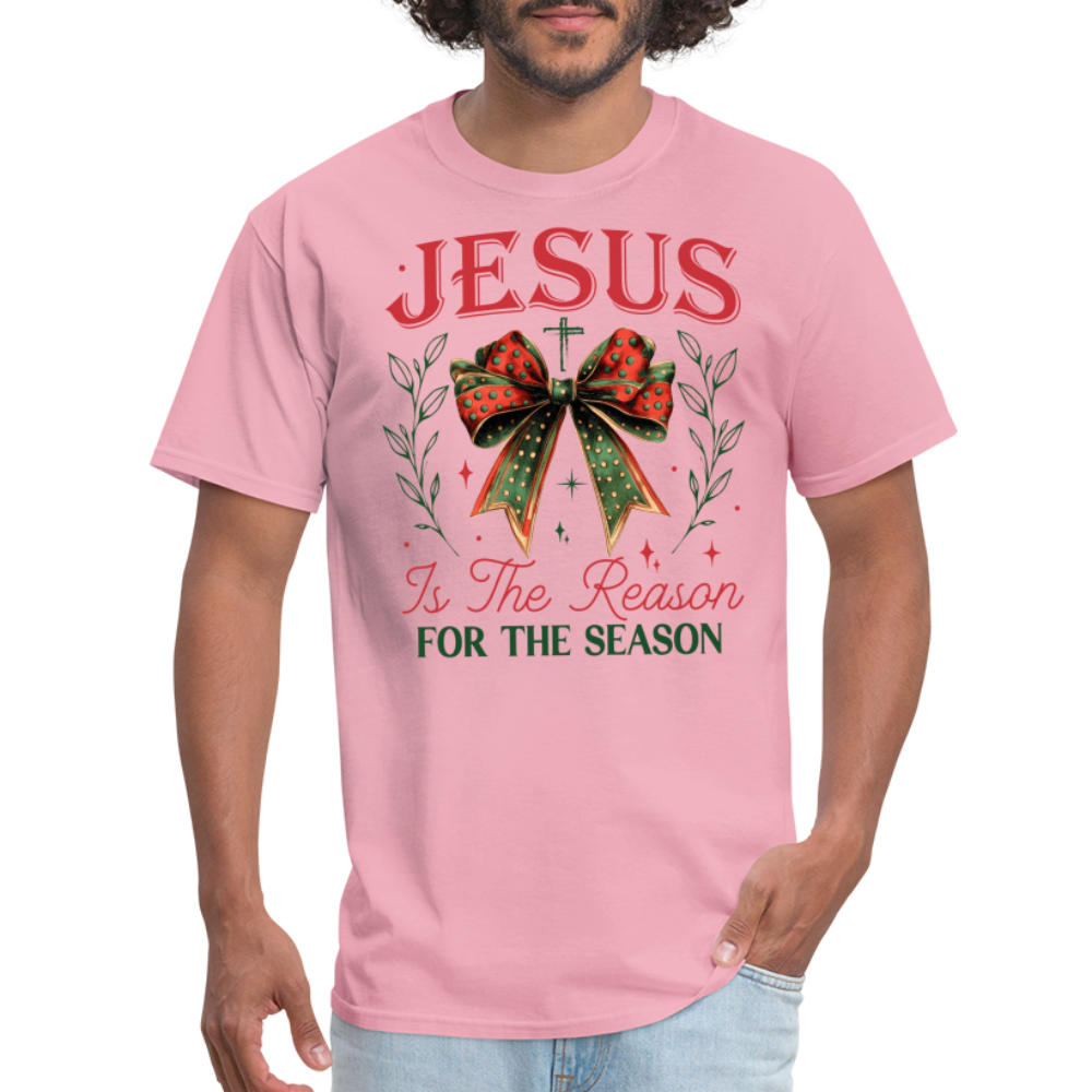 Jesus Is The Reason For The Season T-Shirt - pink