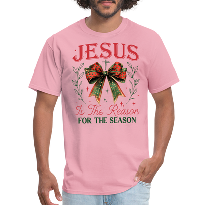 Jesus Is The Reason For The Season T-Shirt - pink