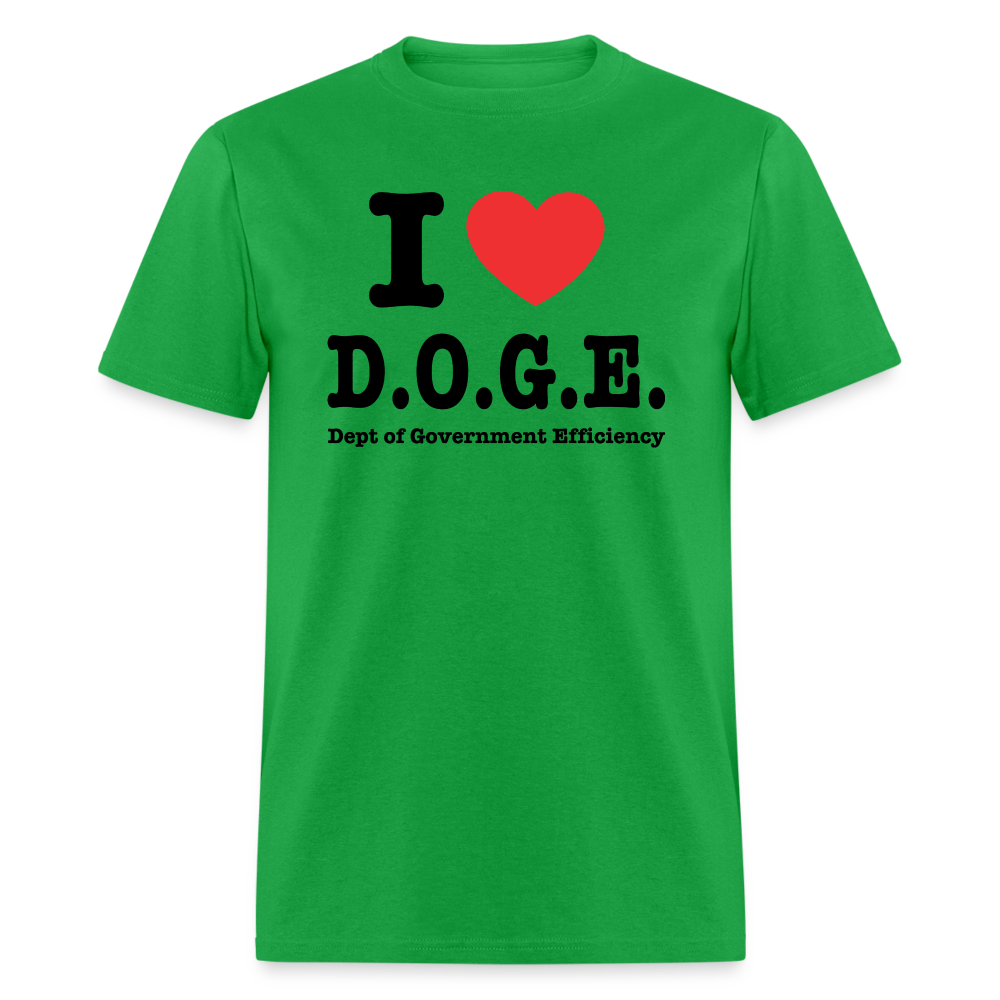 I Heart DOGE (Dept of Government Efficiency) T-Shirt - bright green