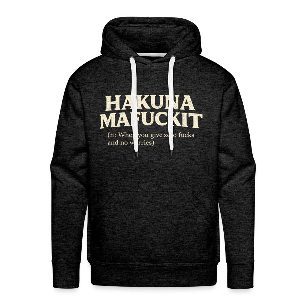 Hakuna Mafuckit Men’s Funny Graphic Hoodie Color: Charcoal Grey