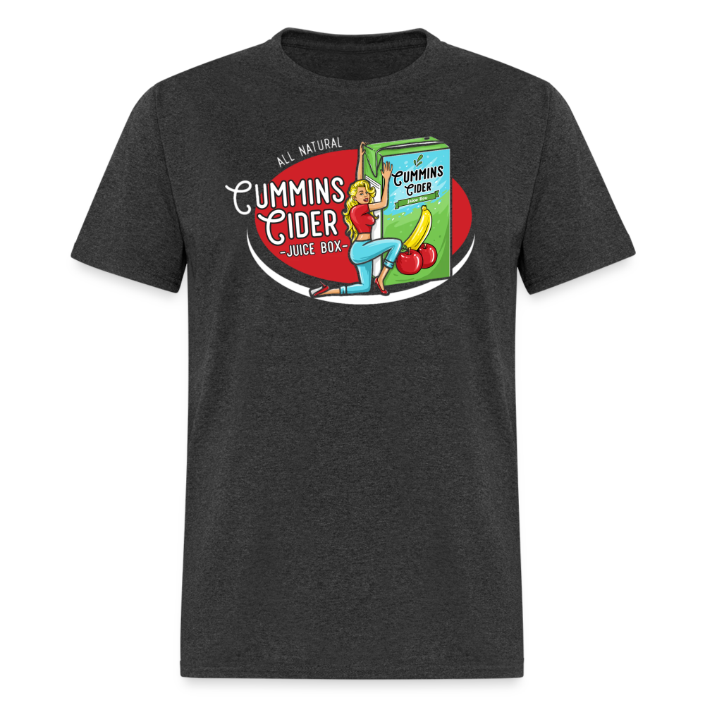 Cummins Cider Juice Box (Adult Sexual Humor) T-Shirt - heather black