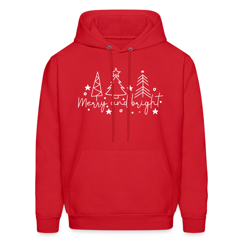 Merry and Bright (Christmas) Hoodie - red