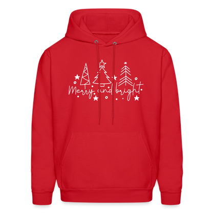 Merry and Bright (Christmas) Hoodie - red