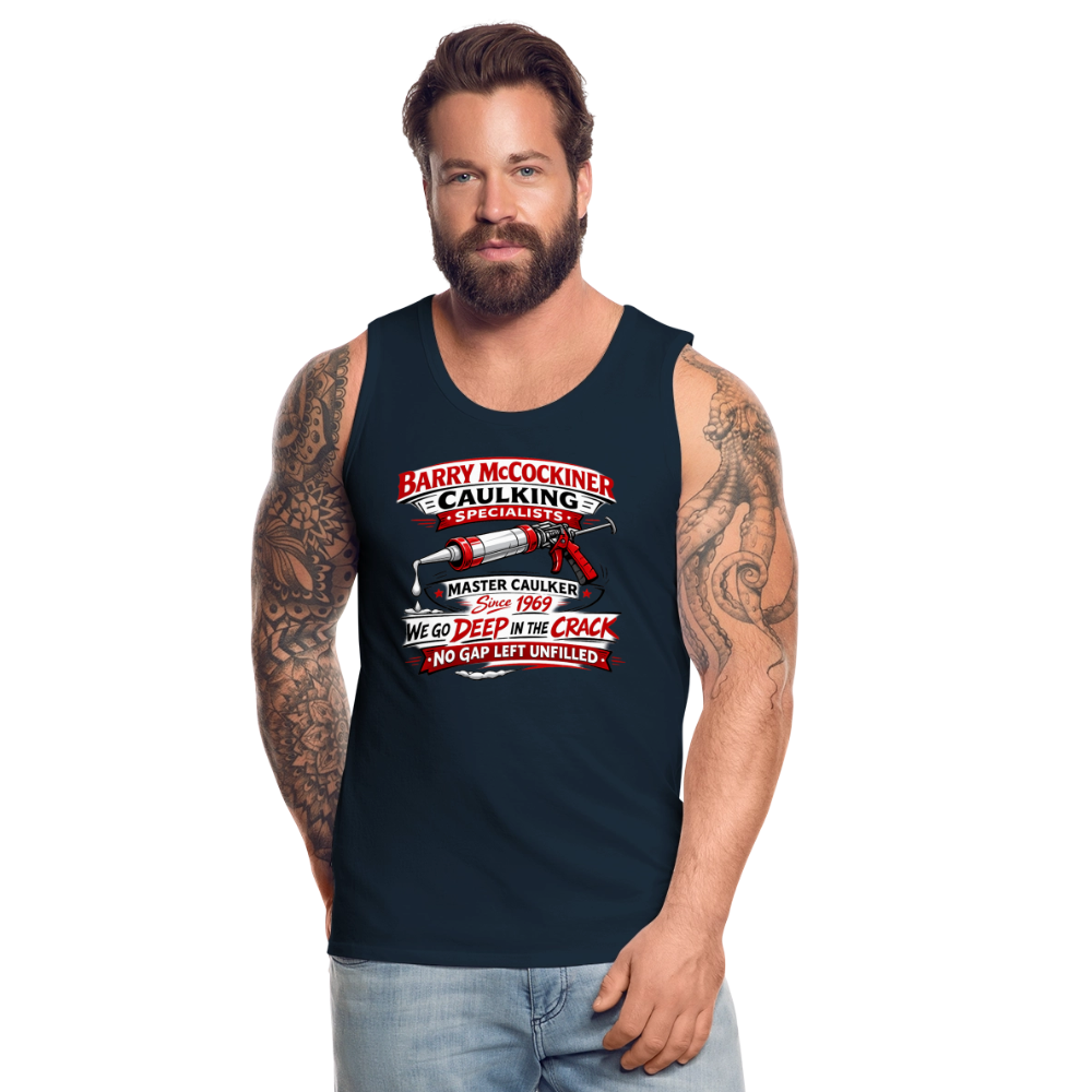 Barry McCockiner Caulking Funny Tank Top Color: Black