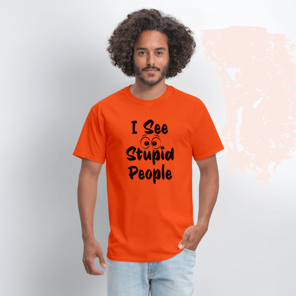 I See Stupid People T-Shirt Color: white