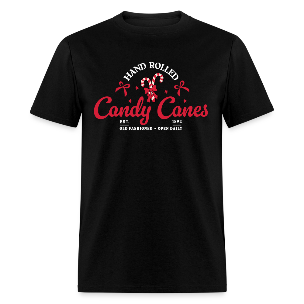 Hand Rolled Candy Canes T-Shirt - black