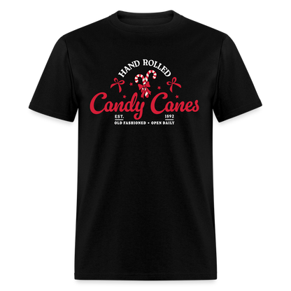 Hand Rolled Candy Canes T-Shirt - black