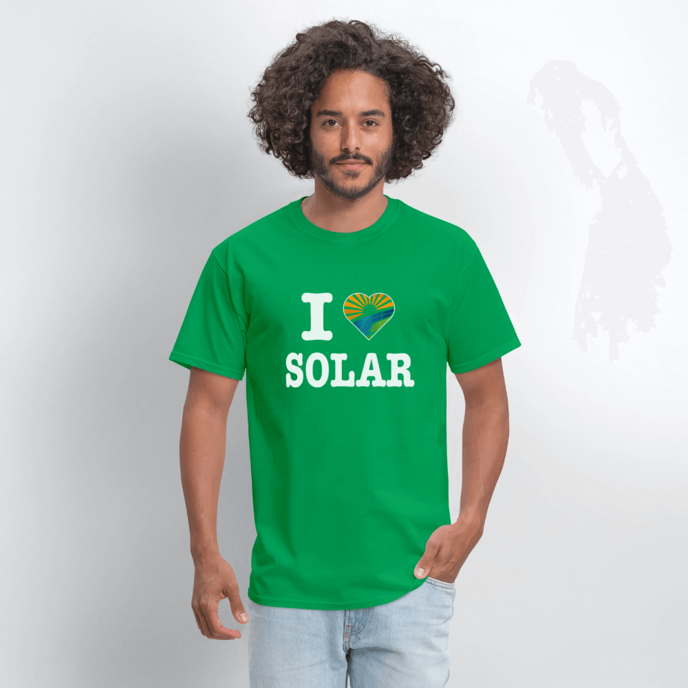 I Love Solar T-Shirt Color: forest green