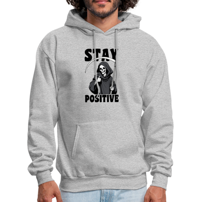 Stay Positive (Grim Reaper) Hoodie - heather gray