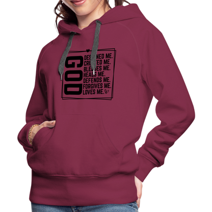 GOD Designed Me Women’s Premium Hoodie - burgundy