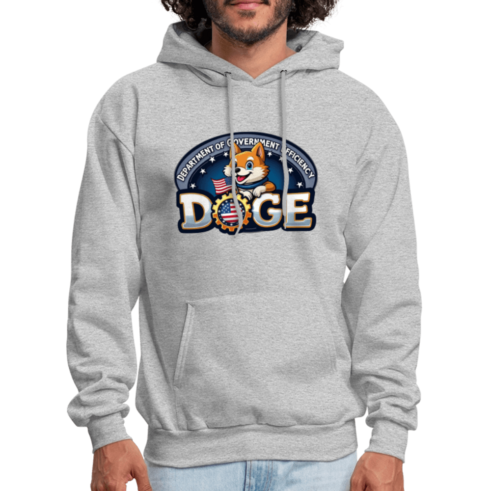 DOGE Logo (Dept of Government Efficiency) Hoodie - heather gray