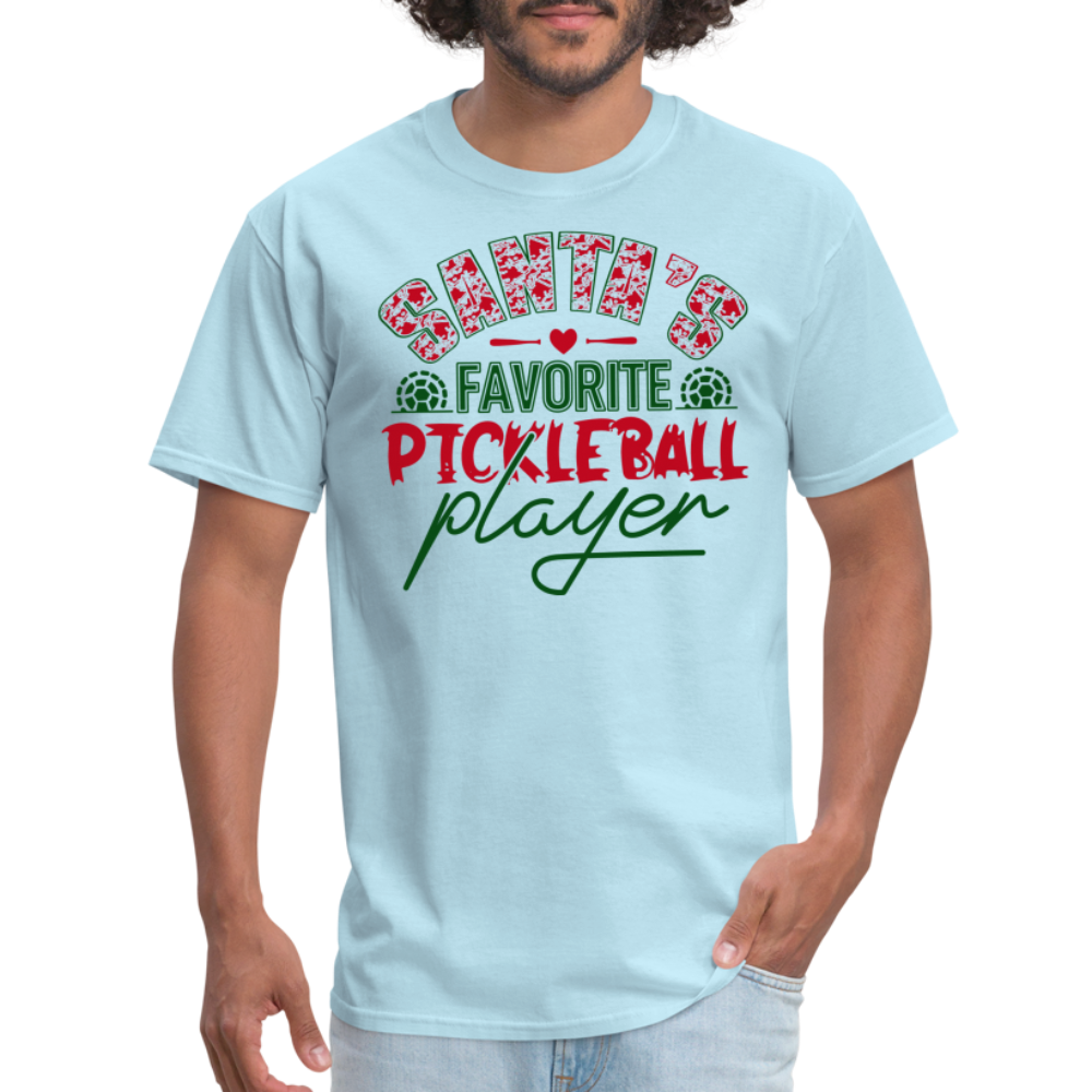 Santa's Favorite Pickleball Player T-Shirt - powder blue