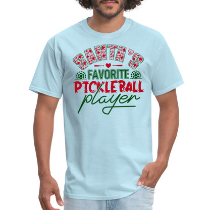 Santa's Favorite Pickleball Player T-Shirt - powder blue