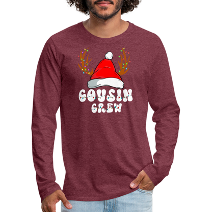 Cousin Crew Christmas Men's Premium Long Sleeve T-Shirt - heather burgundy