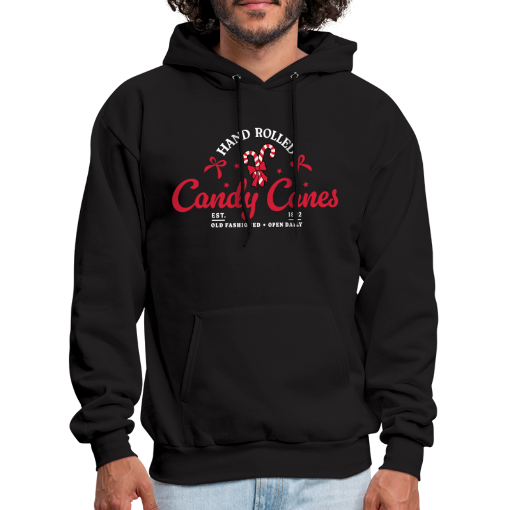 Hand Rolled Candy Canes Hoodie - black