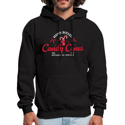 Hand Rolled Candy Canes Hoodie - black