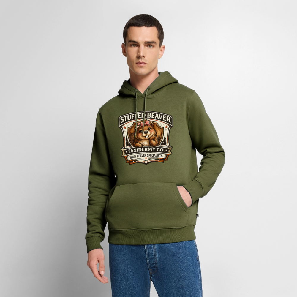 Stuffed Beaver Taxidermy Funny Adult Hoodie Color: White