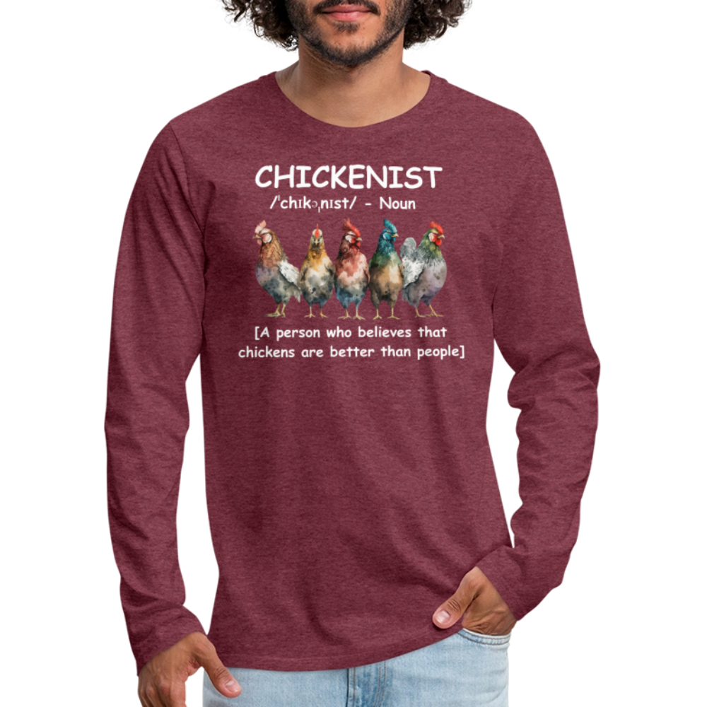 Chickenist Men's Premium Long Sleeve T-Shirt - heather burgundy