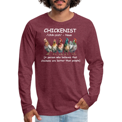 Chickenist Men's Premium Long Sleeve T-Shirt - heather burgundy