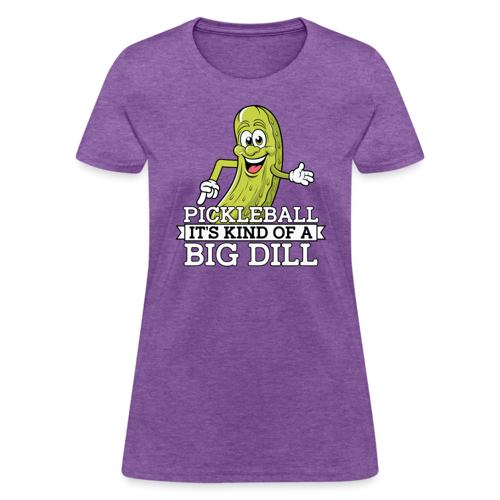 Pickleball It's Kind Of A Big Dill Women's Contoured T-Shirt - purple heather