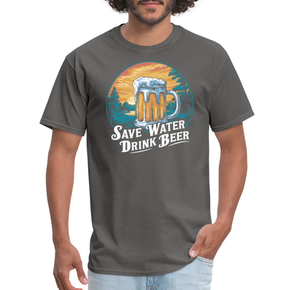 Save Water Drink Beer (Funny Drinking) T-Shirt - charcoal