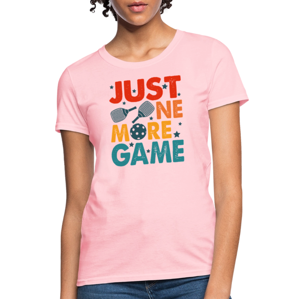 Just One More Game (Pickleball) Women's Contoured T-Shirt - pink