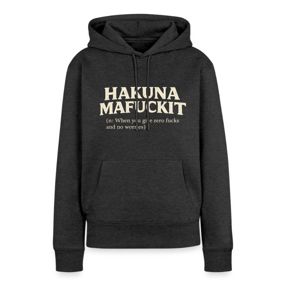 Hakuna Mafuckit Women’s Funny Graphic Hoodie Color: Heather Anthracite