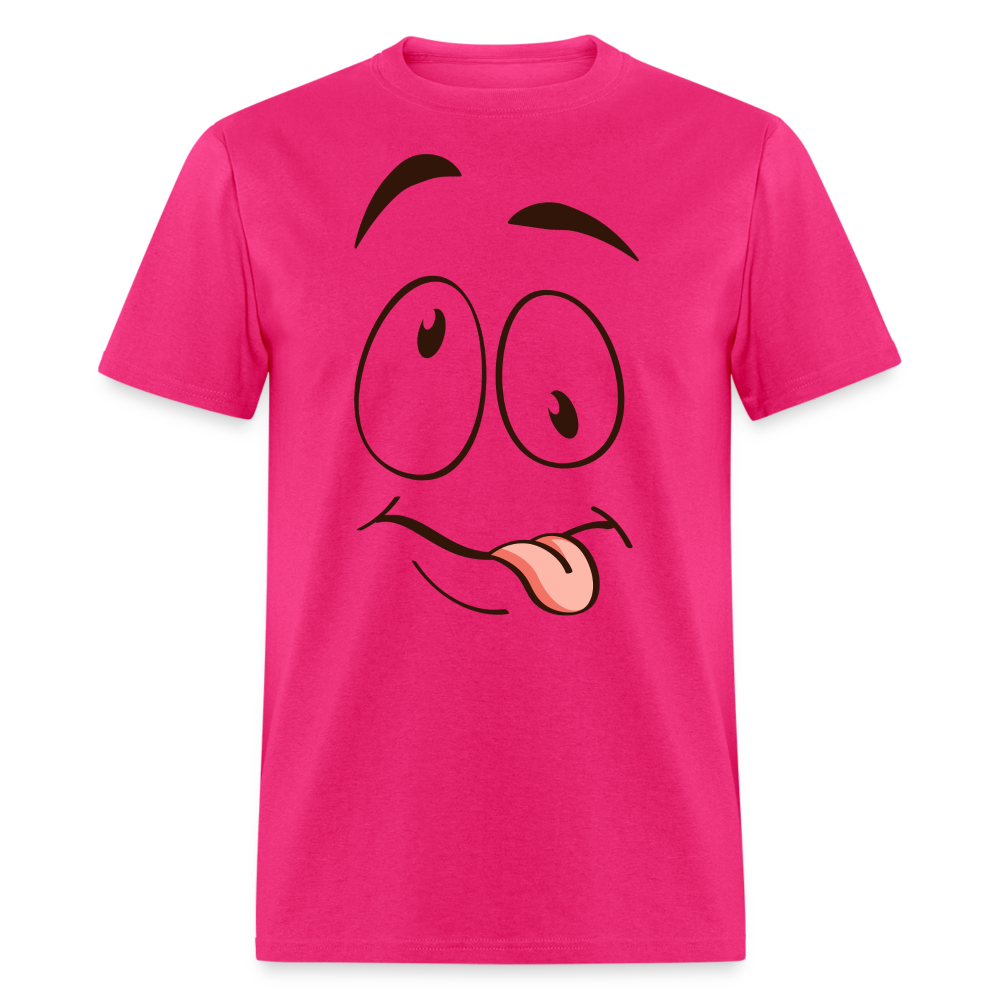 Suggestive Silly Face with Tongue T-Shirt - fuchsia