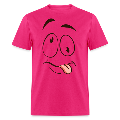 Suggestive Silly Face with Tongue T-Shirt - fuchsia