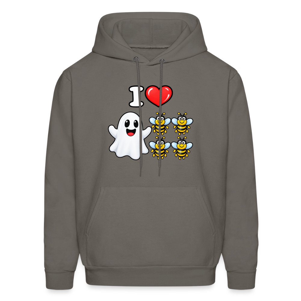 I Heart Boo Bees Hoodie – Funny Halloween Adult Humor - asphalt gray