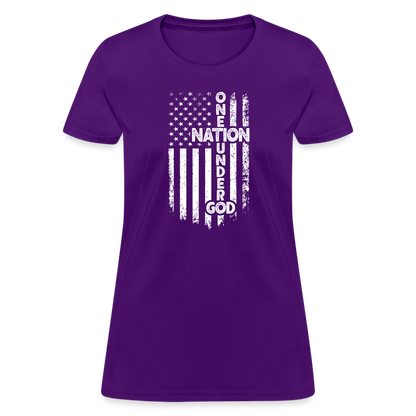 One Nation Under God Women's T-Shirt - purple