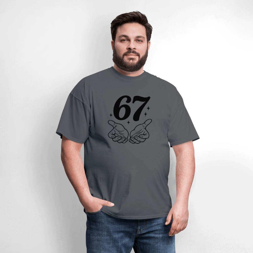 Six Seven 67 Hand Gesture T-Shirt Color: heather gray