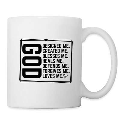 GOD Designed Me Coffee Mug - Blessed & Loved Christian Gift - white