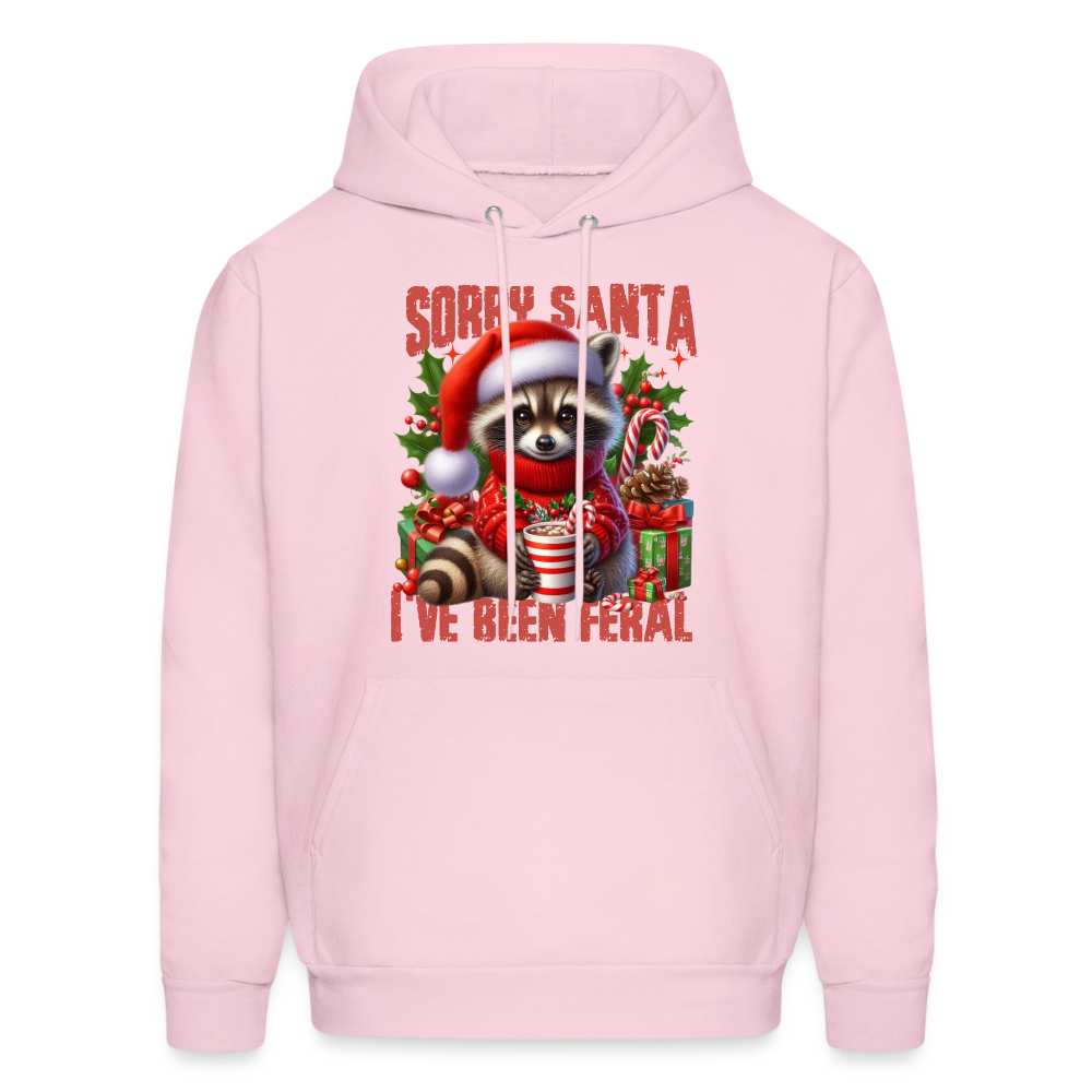 Sorry Santa I've Been Feral Hoodie - pale pink