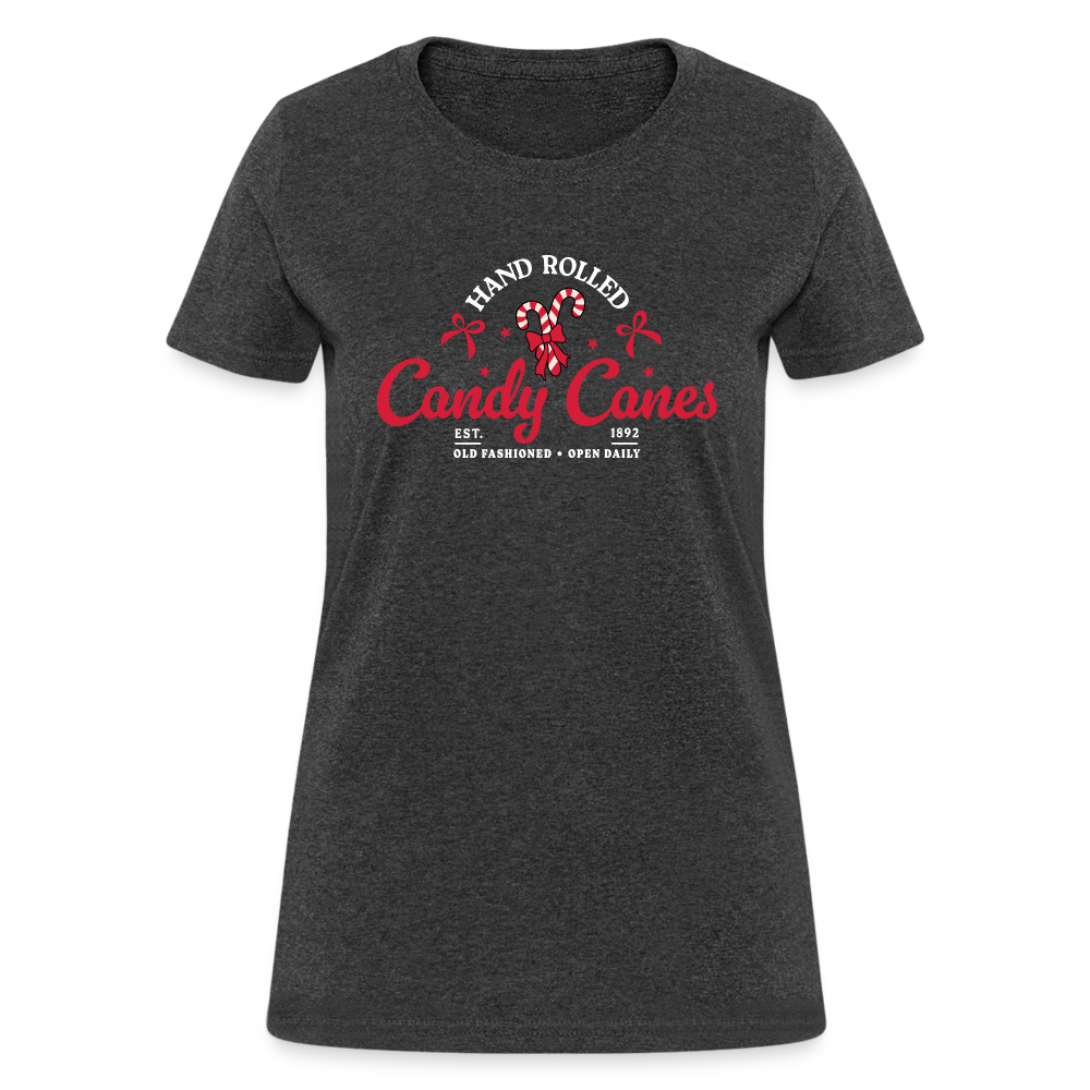 Hand Rolled Candy Canes Women's Contoured T-Shirt - heather black