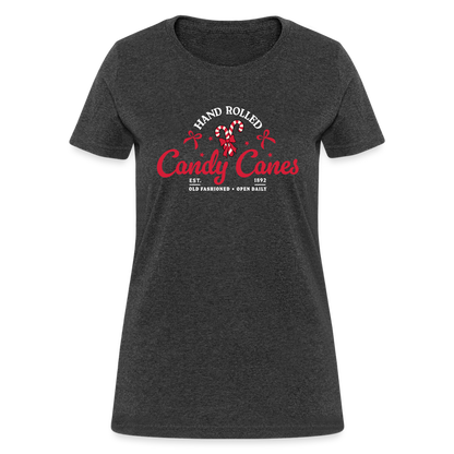 Hand Rolled Candy Canes Women's Contoured T-Shirt - heather black