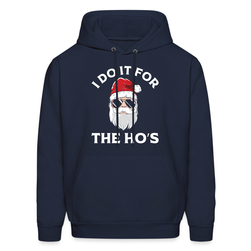 I Do It for the Ho's (Santa) Funny Christmas Hoodie - navy