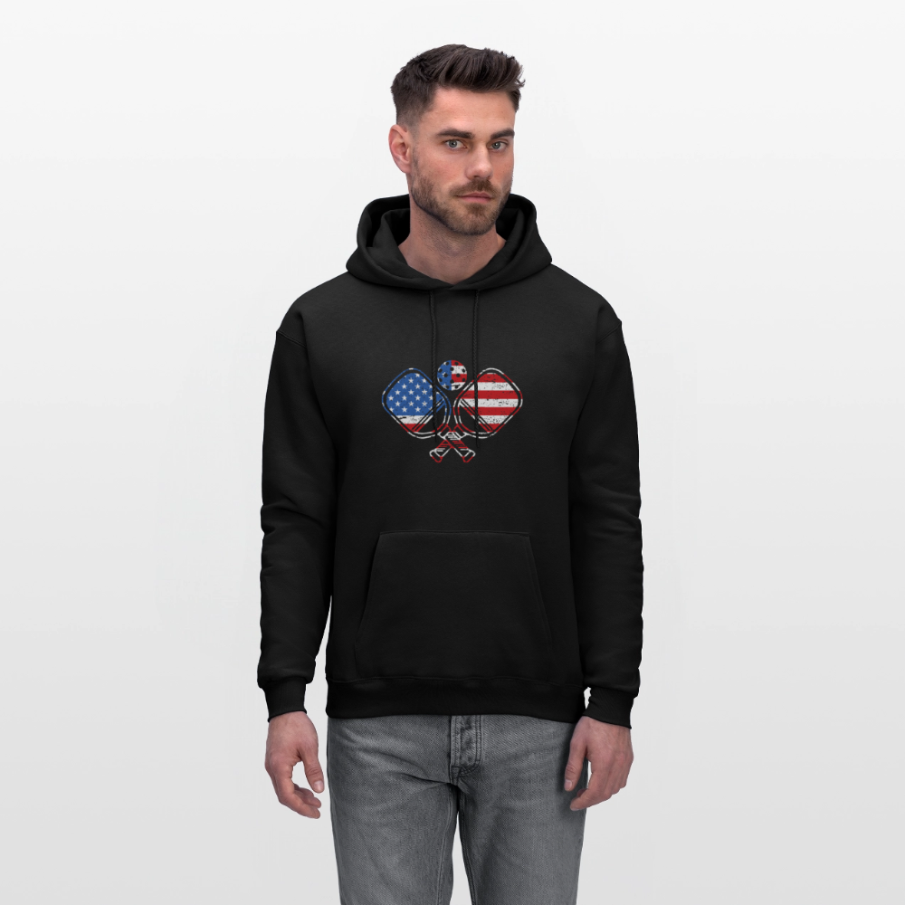 American Flag Pickleball Paddle Hoodie - black