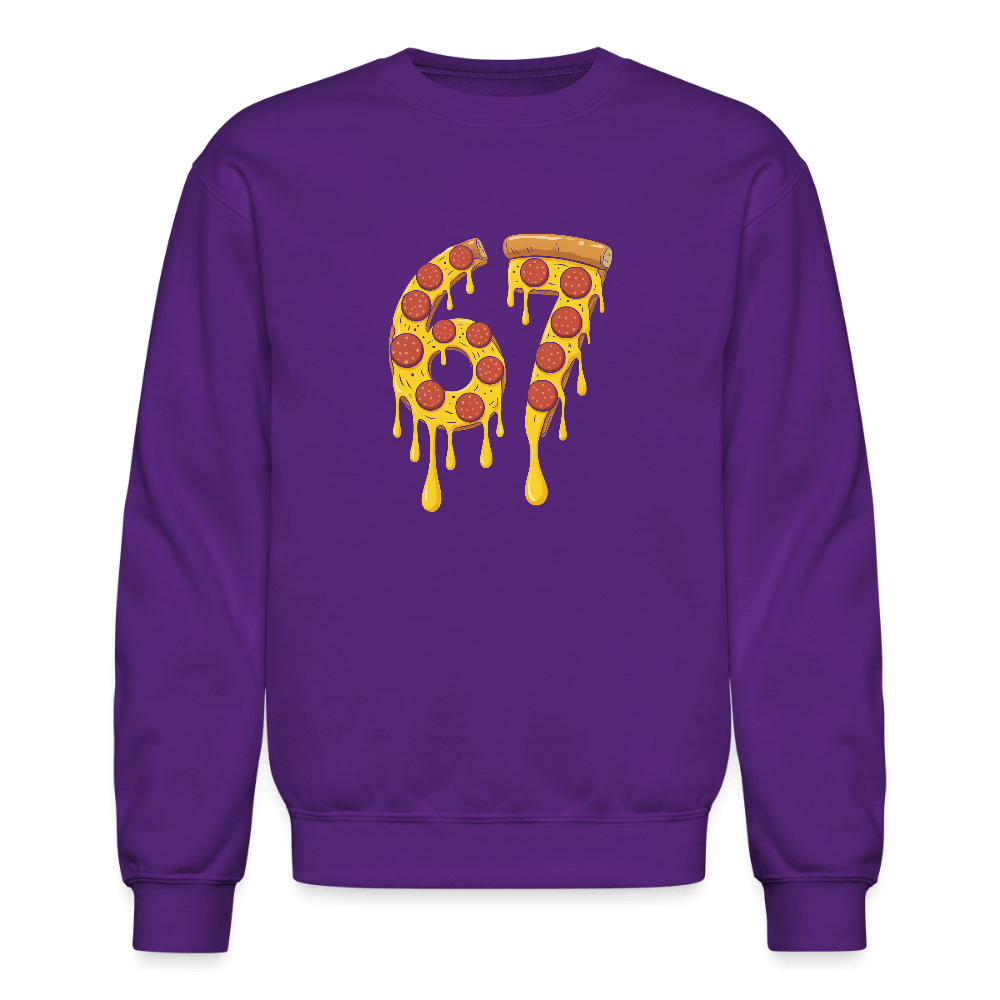 Six Seven 67 Pizza Sweatshirt Color: purple