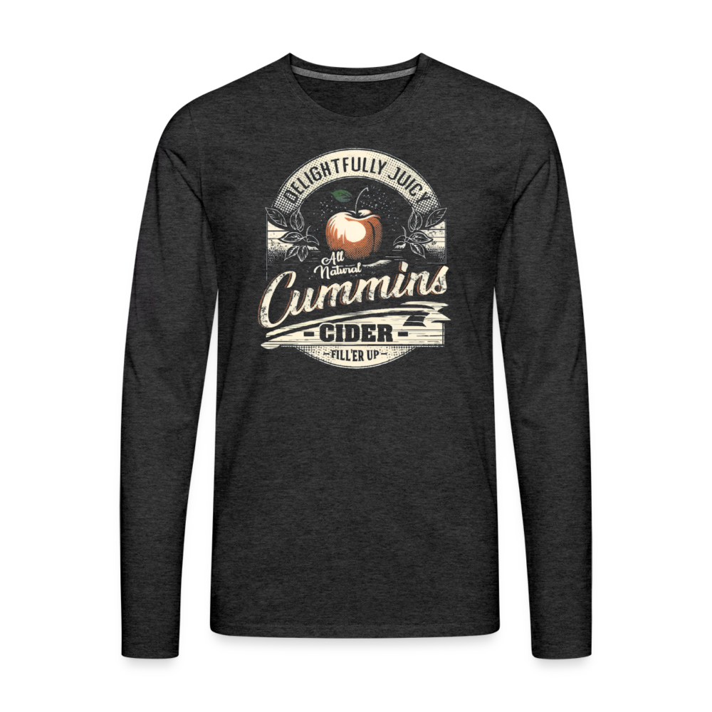 All Natural Cummins Cider (Funny Adult Humor) Men's Premium Long Sleeve T-Shirt - charcoal grey