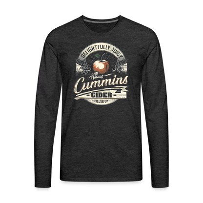 All Natural Cummins Cider (Funny Adult Humor) Men's Premium Long Sleeve T-Shirt - charcoal grey