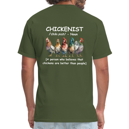 Chickenist T-Shirt (double sided print) - military green