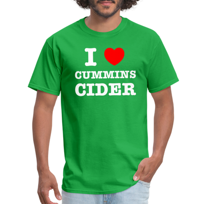 I Heart Cummins Cider T-Shirt - bright green