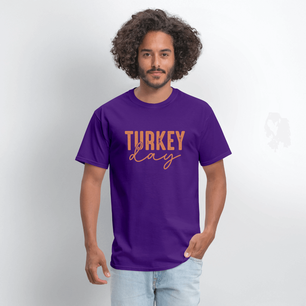 Turkey Day (Thanksgiving) T-Shirt Color: purple