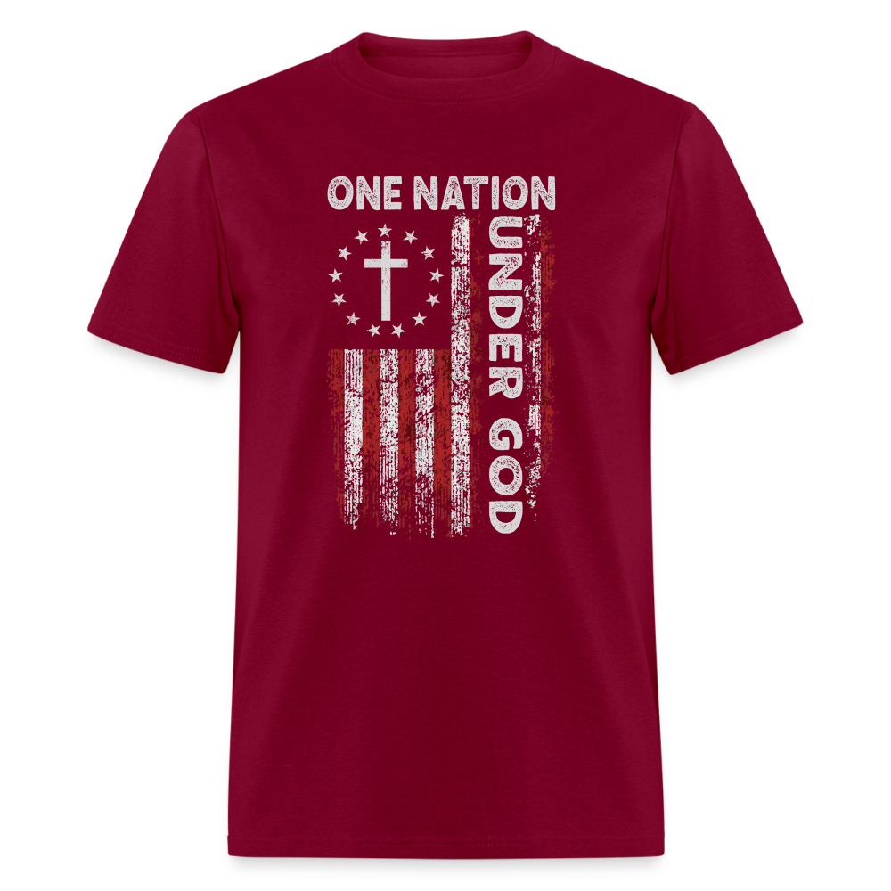 One Nation Under God T-Shirt - burgundy